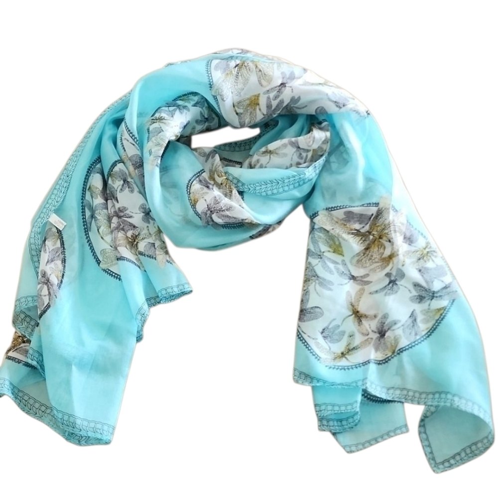 100% Silk Dragonfly Scarf – 24” x 67” NWT - Picture 7 of 7
